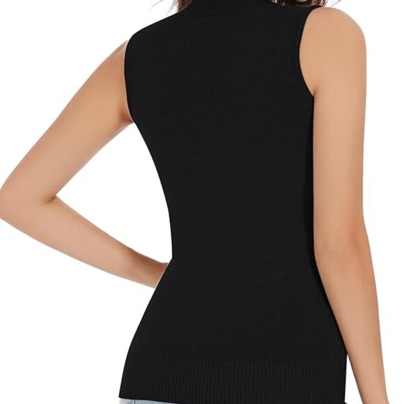 Sleeveless Knit Mock Neck Top for Women - Picture 2 of 3